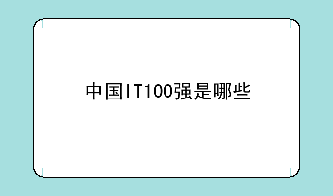 中国IT100强是哪些