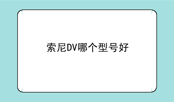 索尼DV哪个型号好