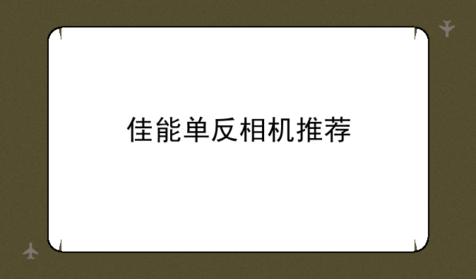 佳能单反相机推荐