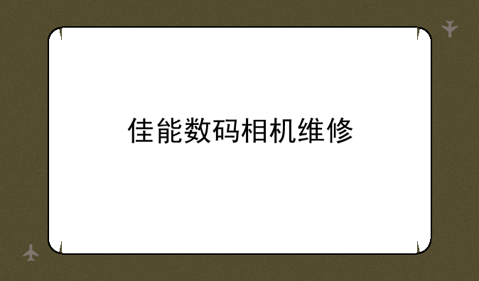 佳能数码相机维修