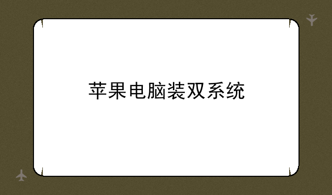 苹果电脑装双系统