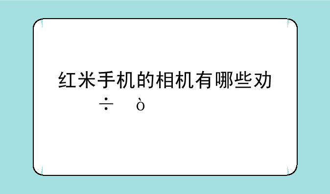 红米手机的相机有哪些功能？