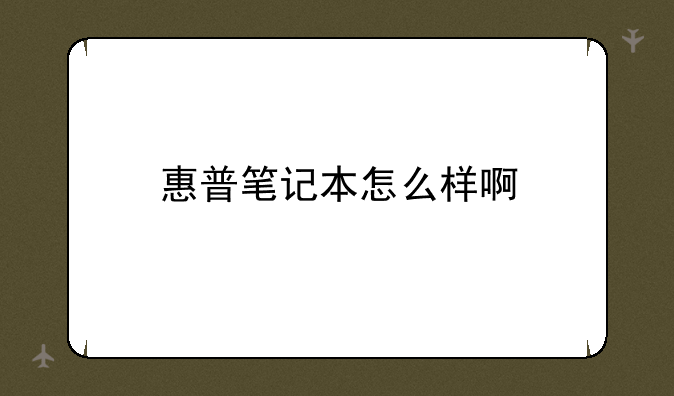 惠普笔记本怎么样啊