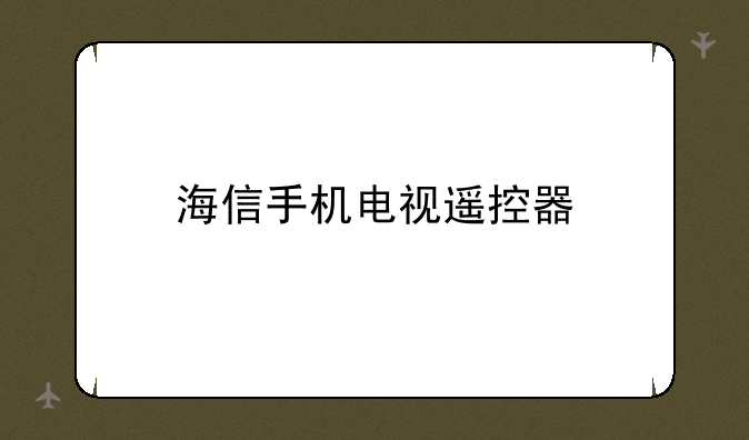 海信手机电视遥控器