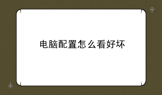 电脑配置怎么看好坏