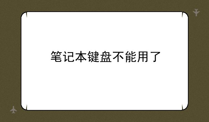 笔记本键盘不能用了
