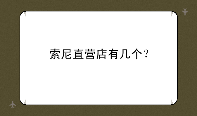 索尼直营店有几个？