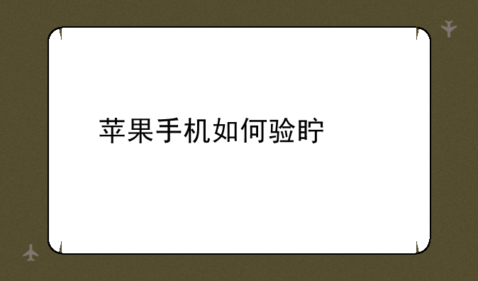 苹果手机如何验真假