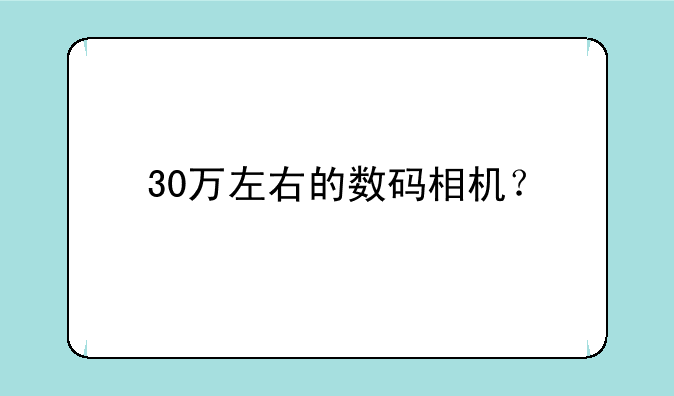 30万左右的数码相机？