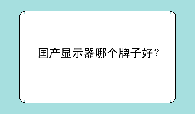 国产显示器哪个牌子好？
