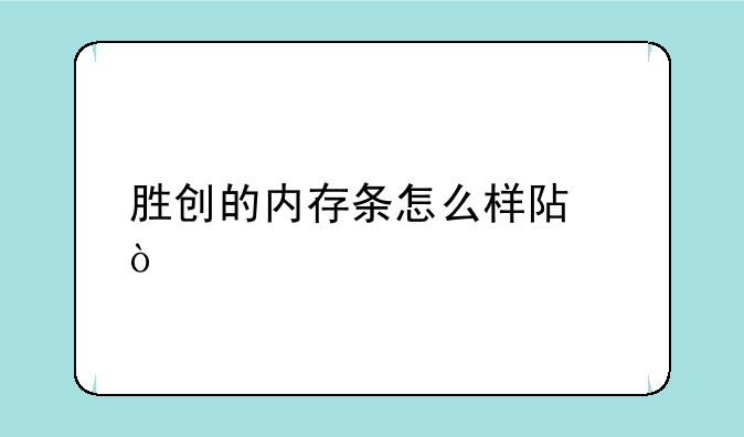 胜创的内存条怎么样阿？