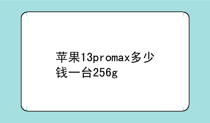 苹果13promax多少钱一台256g