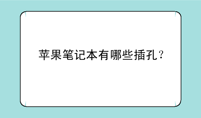 苹果笔记本有哪些插孔？