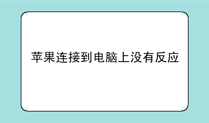 苹果连接到电脑上没有反应