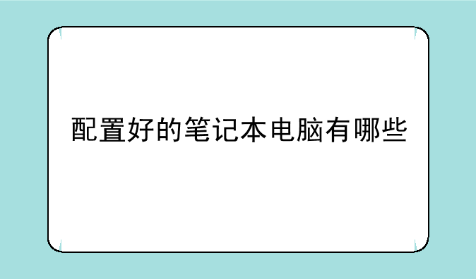 配置好的笔记本电脑有哪些