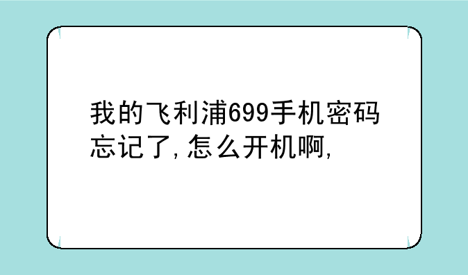 我的飞利浦699手机密码忘记了,怎么开机啊,