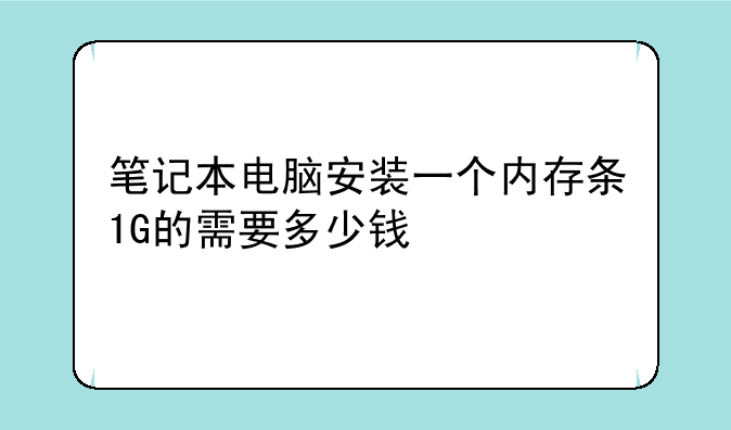 笔记本电脑安装一个内存条1G的需要多少钱