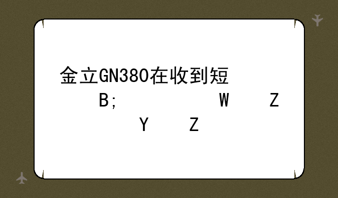 金立GN380在收到短信后如何快速回复