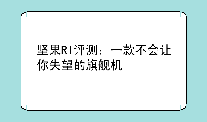 坚果R1评测：一款不会让你失望的旗舰机