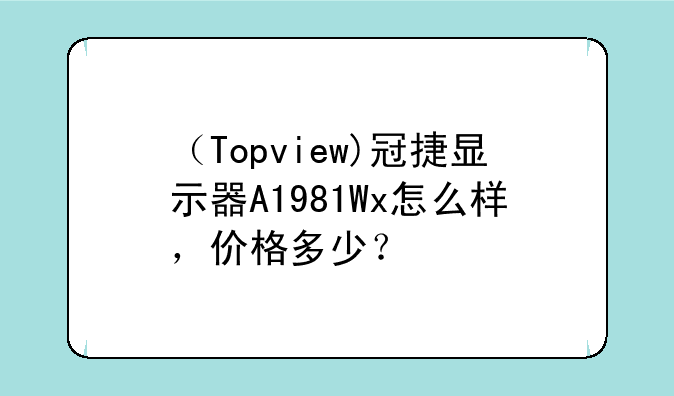 （Topview)冠捷显示器A1981Wx怎么样，价格多少？