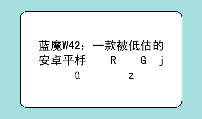 蓝魔W42：一款被低估的安卓平板电脑的深度解析