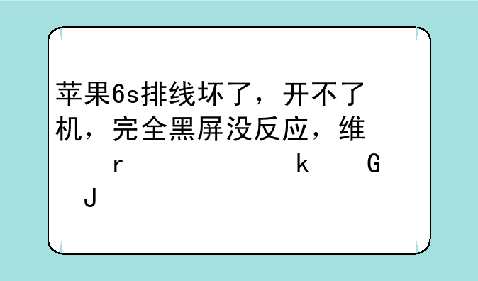 苹果6s排线坏了，开不了机，完全黑屏没反应，维修需要多少钱