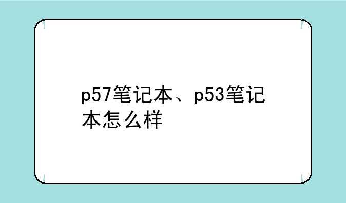 p57笔记本、p53笔记本怎么样