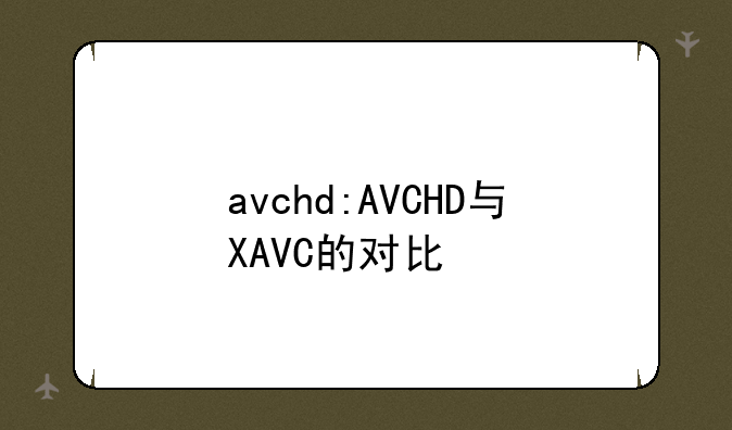 avchd:AVCHD与XAVC的对比