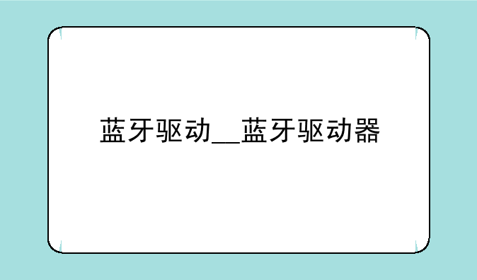 蓝牙驱动__蓝牙驱动器