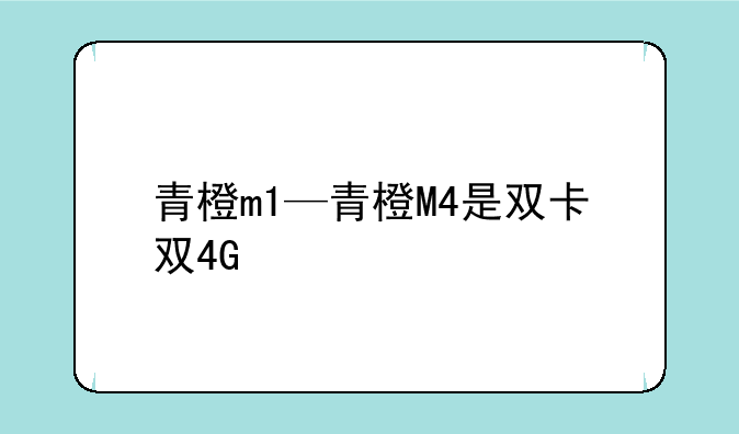 青橙m1—青橙M4是双卡双4G