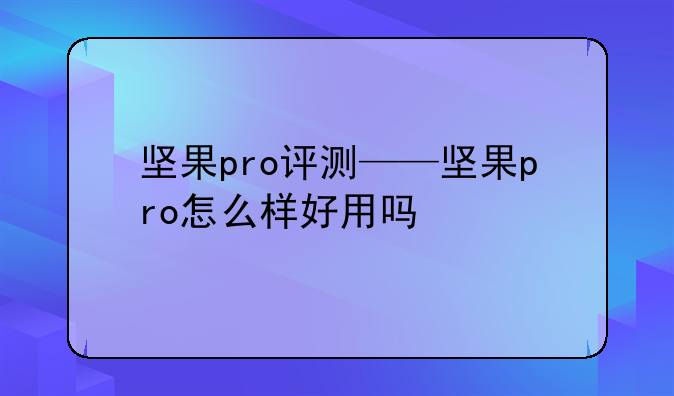 坚果pro评测——坚果pro怎么样好用吗