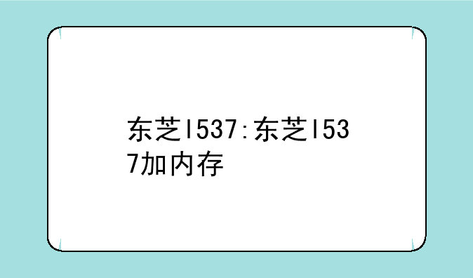 东芝l537:东芝l537加内存