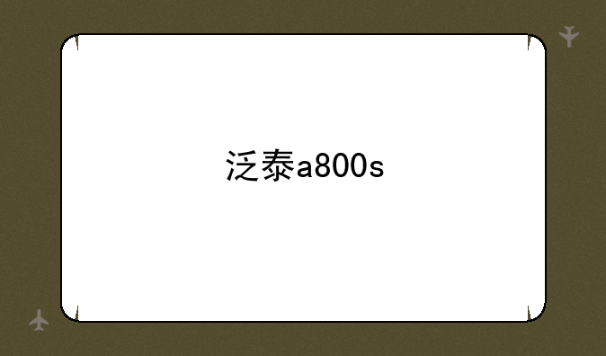泛泰a800s
