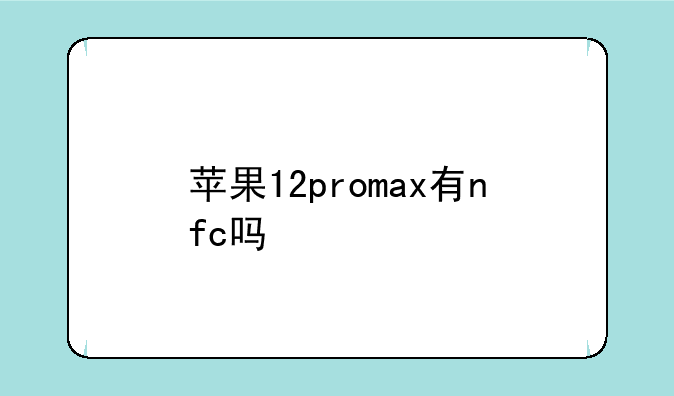 苹果12promax有nfc吗