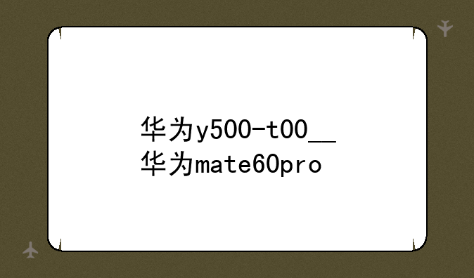华为y500-t00__华为mate60pro