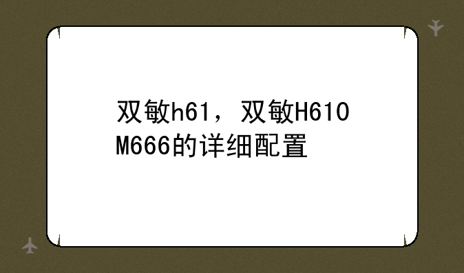 双敏h61，双敏H610M666的详细配置