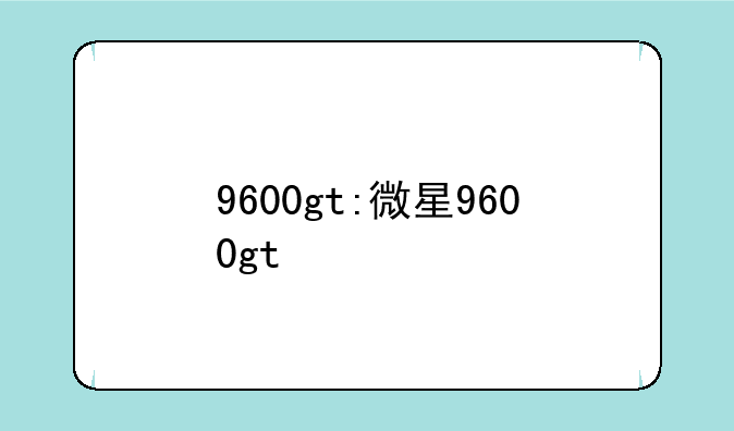 9600gt:微星9600gt
