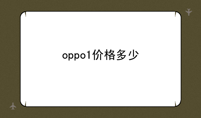 oppo1价格多少
