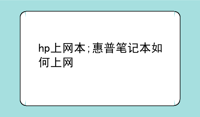 hp上网本;惠普笔记本如何上网